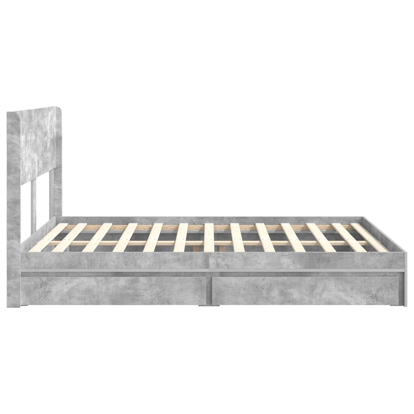 vidaXL Bed Frame with Storage and Headboard Concrete Grey 150 x 200 cm