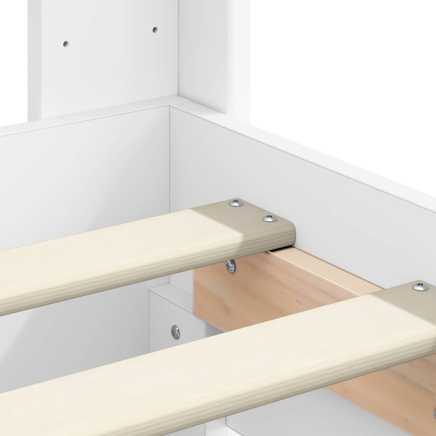 vidaXL Bed Frame with Storage and Headboard White 140 x 190 cm