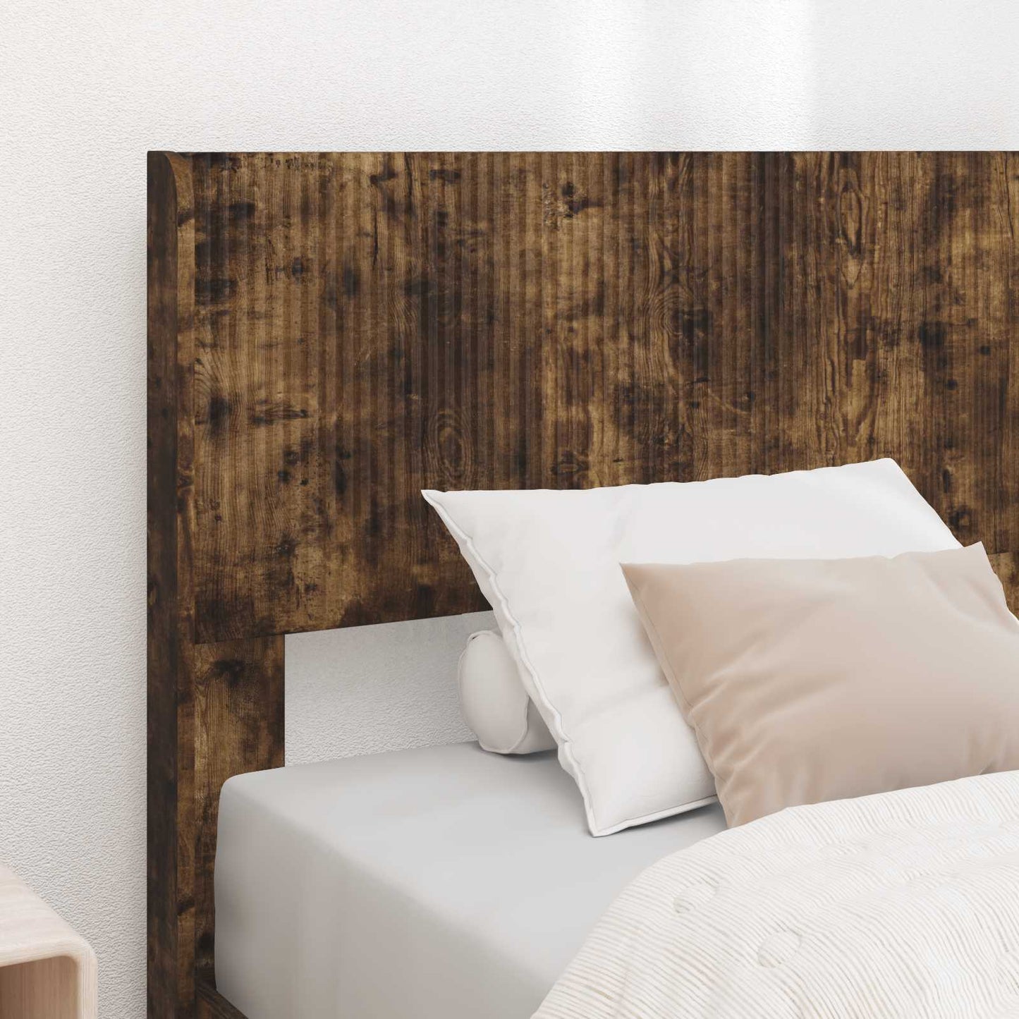 vidaXL Bed Frame with Storage and Headboard Smoked Oak 100 x 200 cm