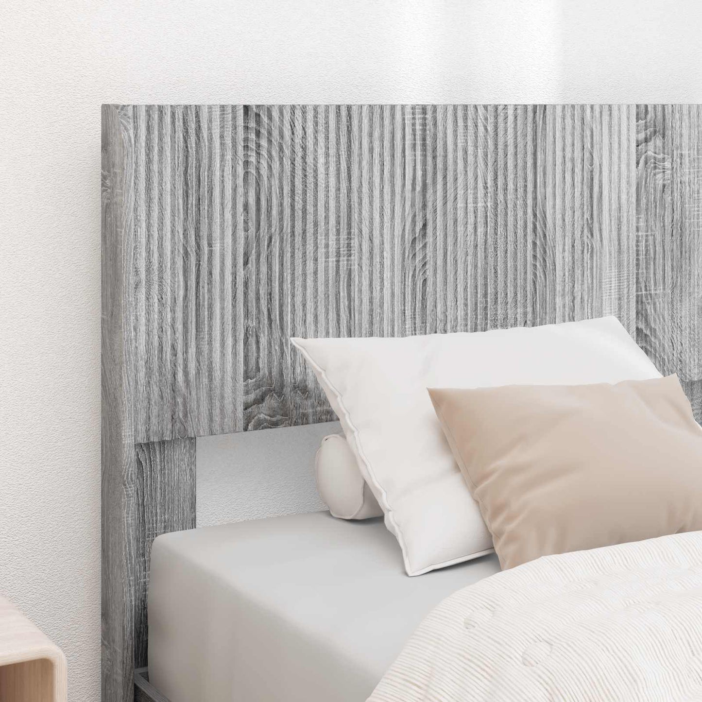 vidaXL Bed Frame with Storage and Headboard Grey Sonoma 100 x 200 cm
