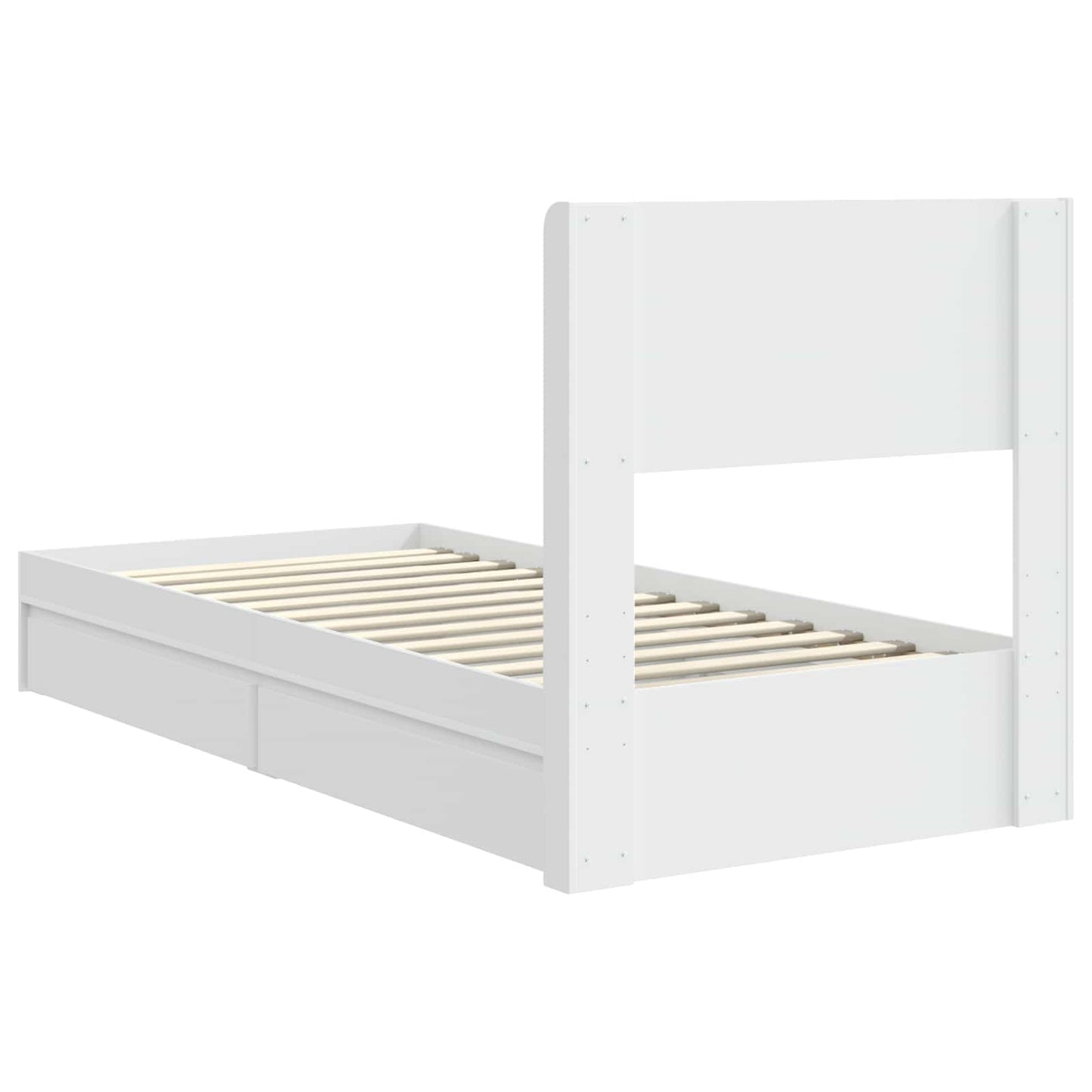 vidaXL Bed Frame with Storage and Headboard White 90 x 200 cm