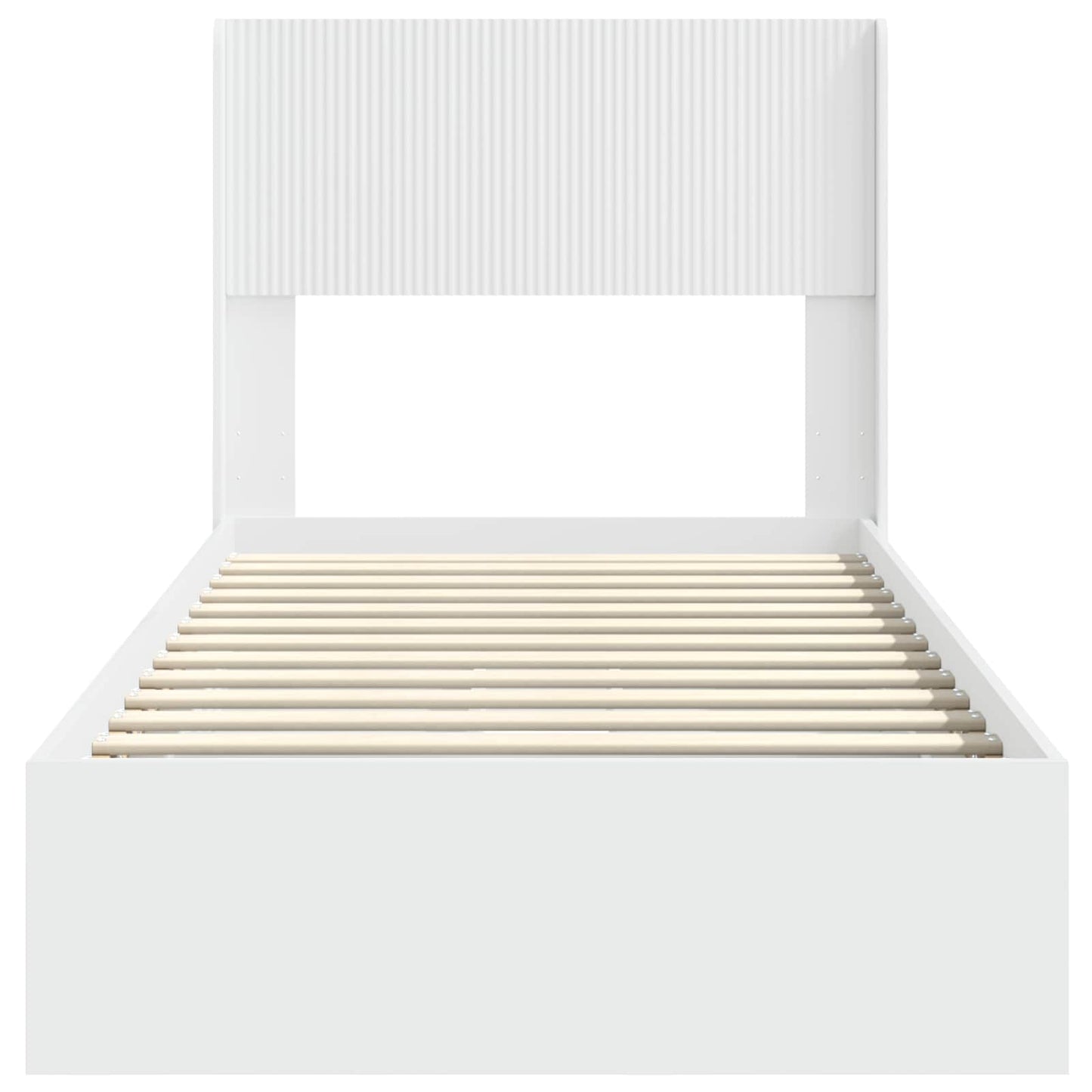 vidaXL Bed Frame with Storage and Headboard White 90 x 200 cm