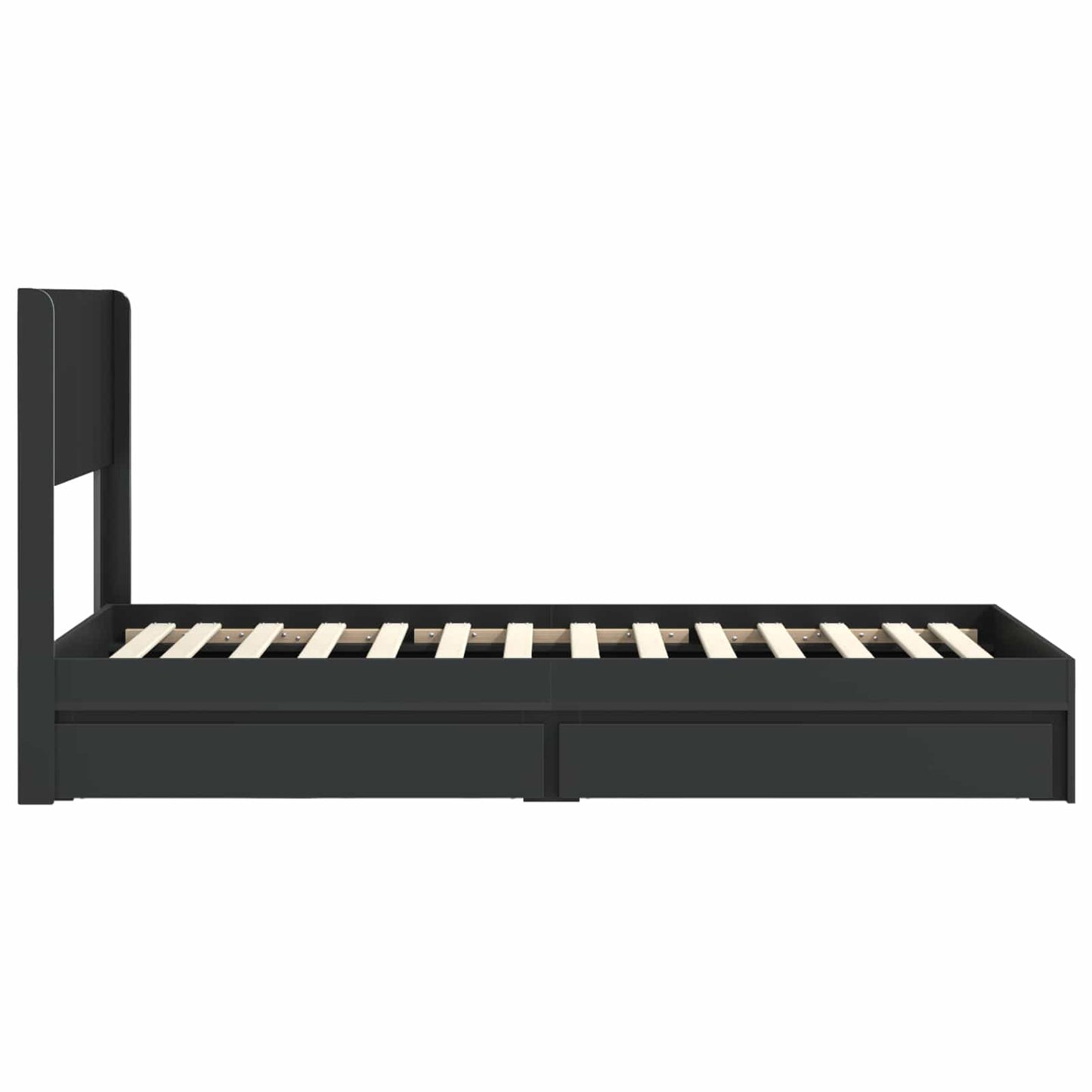 vidaXL Bed Frame with Storage and Headboard Black 90 x 190 cm