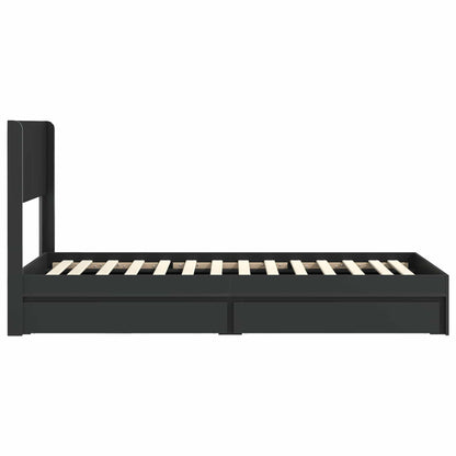 vidaXL Bed Frame with Storage and Headboard Black 90 x 190 cm