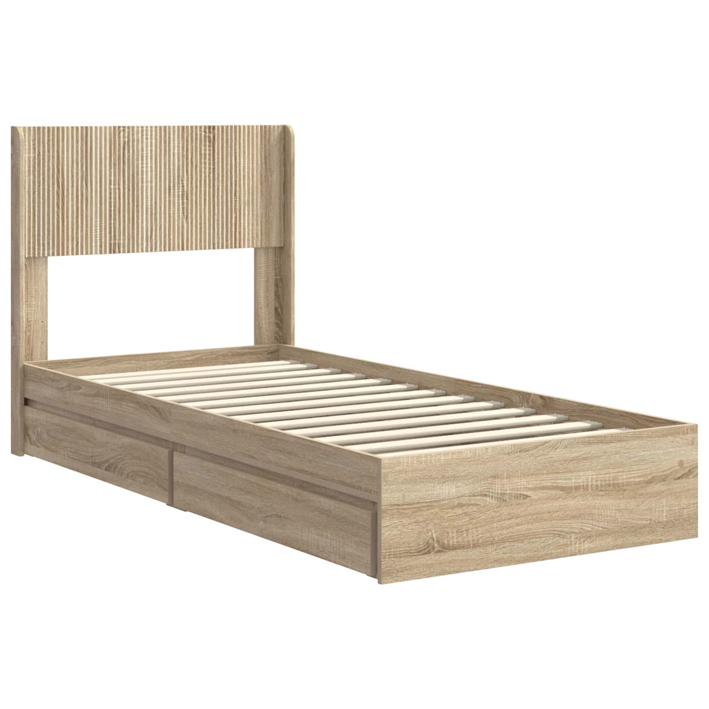 vidaXL Bed Frame with Storage and Headboard Sonoma Oak 90 x 190 cm
