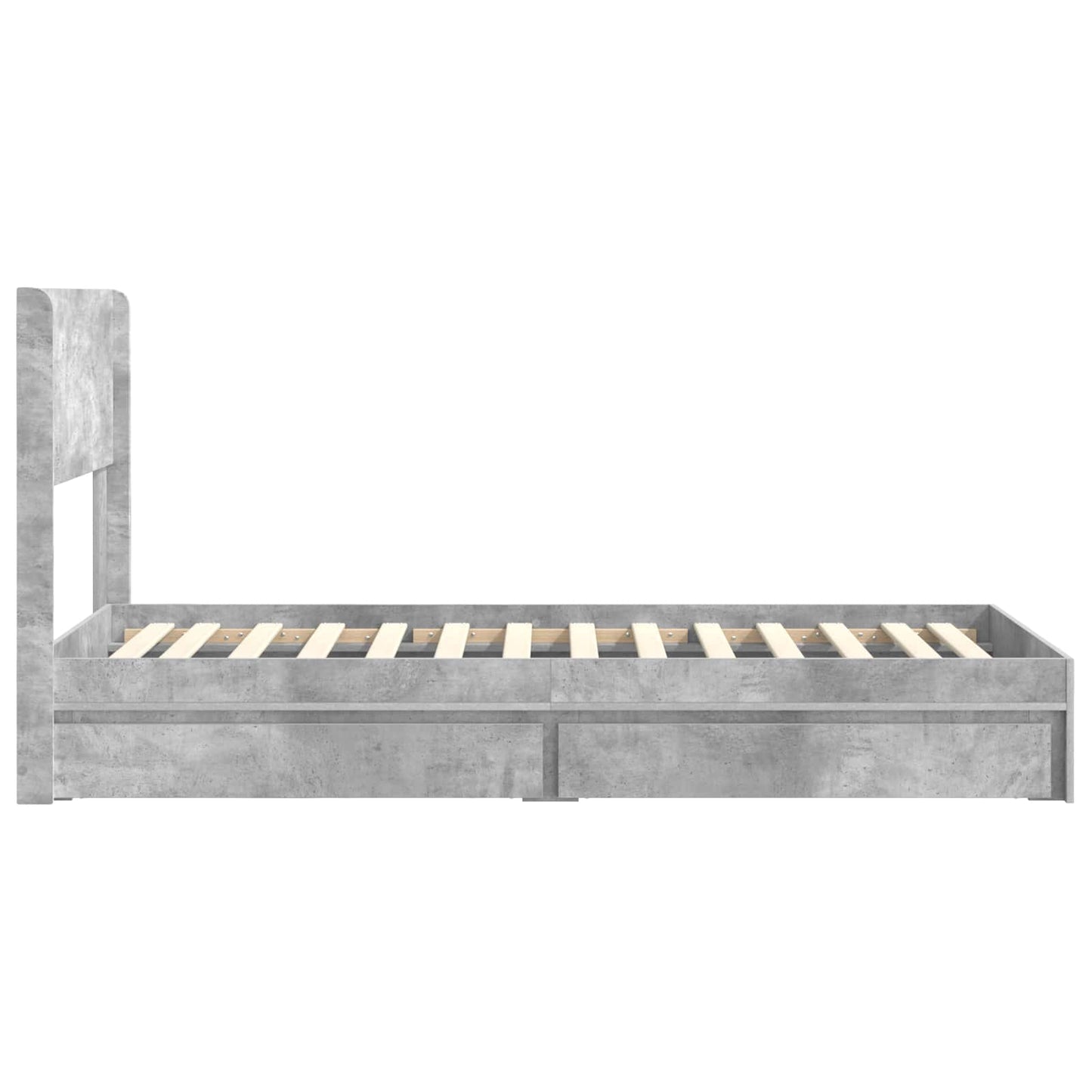 vidaXL Bed Frame with Storage and Headboard Concrete Grey 90 x 190 cm