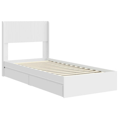 vidaXL Bed Frame with Storage and Headboard White 75 x 190 cm