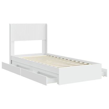 vidaXL Bed Frame with Storage and Headboard White 75 x 190 cm