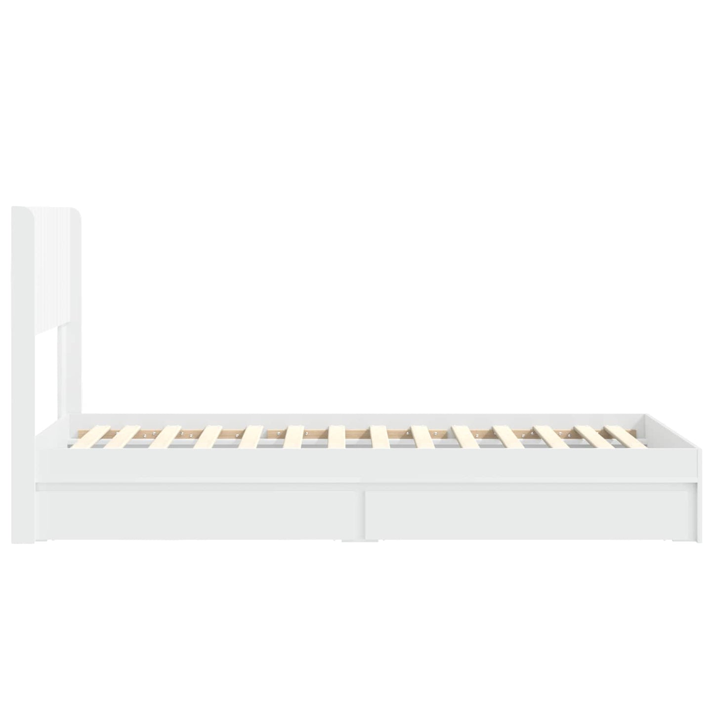 vidaXL Bed Frame with Storage and Headboard White 75 x 190 cm