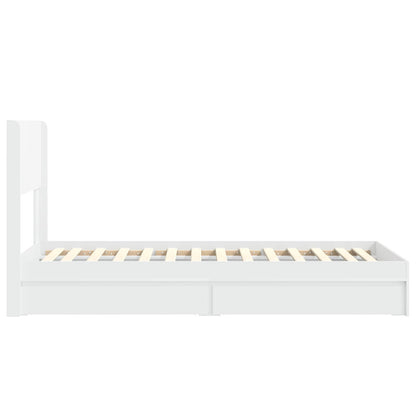 vidaXL Bed Frame with Storage and Headboard White 75 x 190 cm