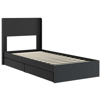 vidaXL Bed Frame with Storage and Headboard Black 75 x 190 cm