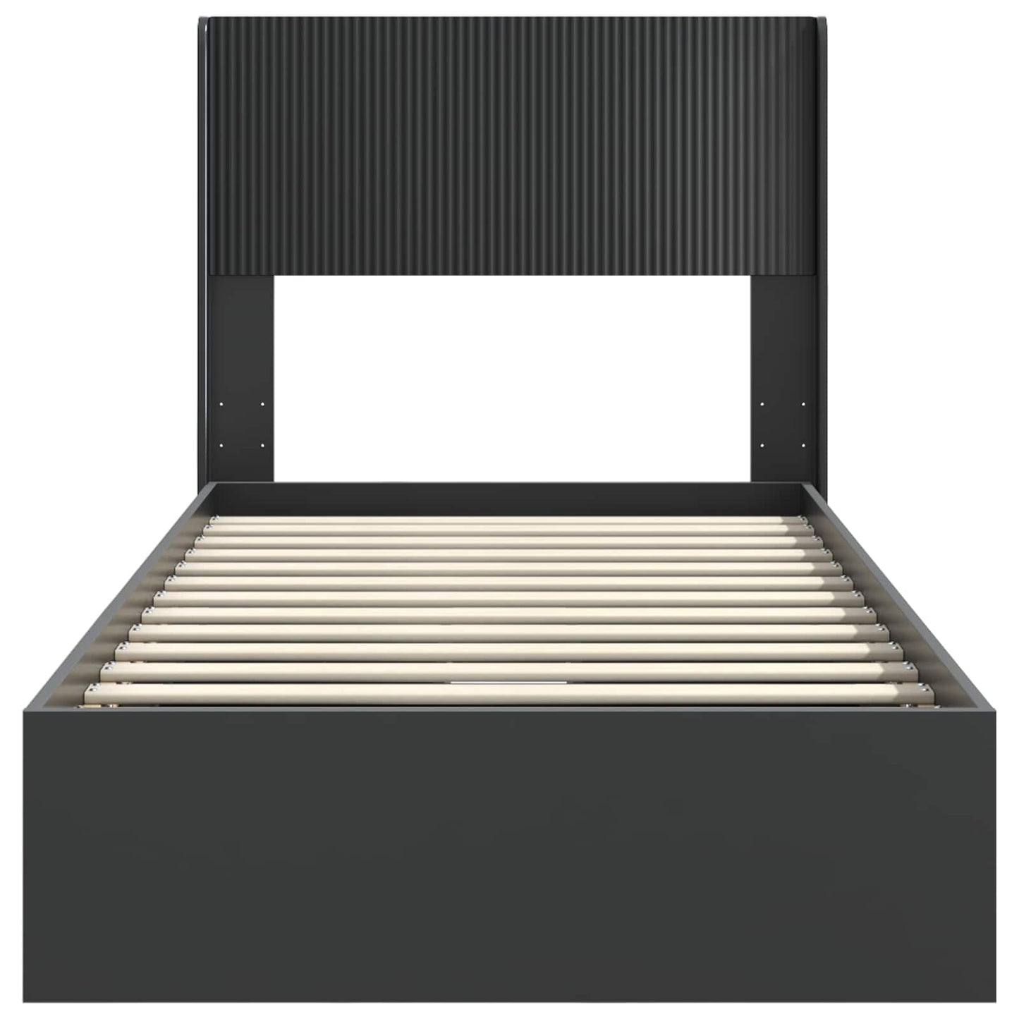 vidaXL Bed Frame with Storage and Headboard Black 75 x 190 cm