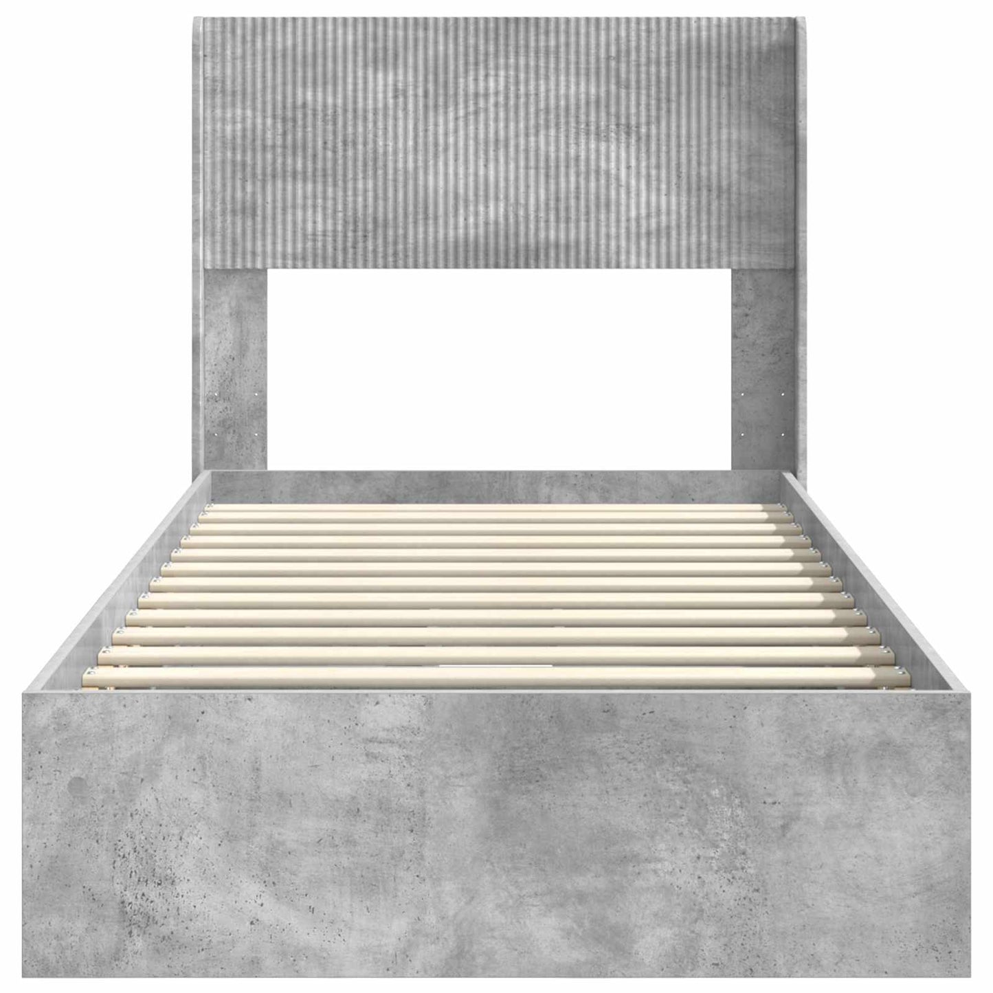 vidaXL Bed Frame with Storage and Headboard Concrete Grey 75 x 190 cm