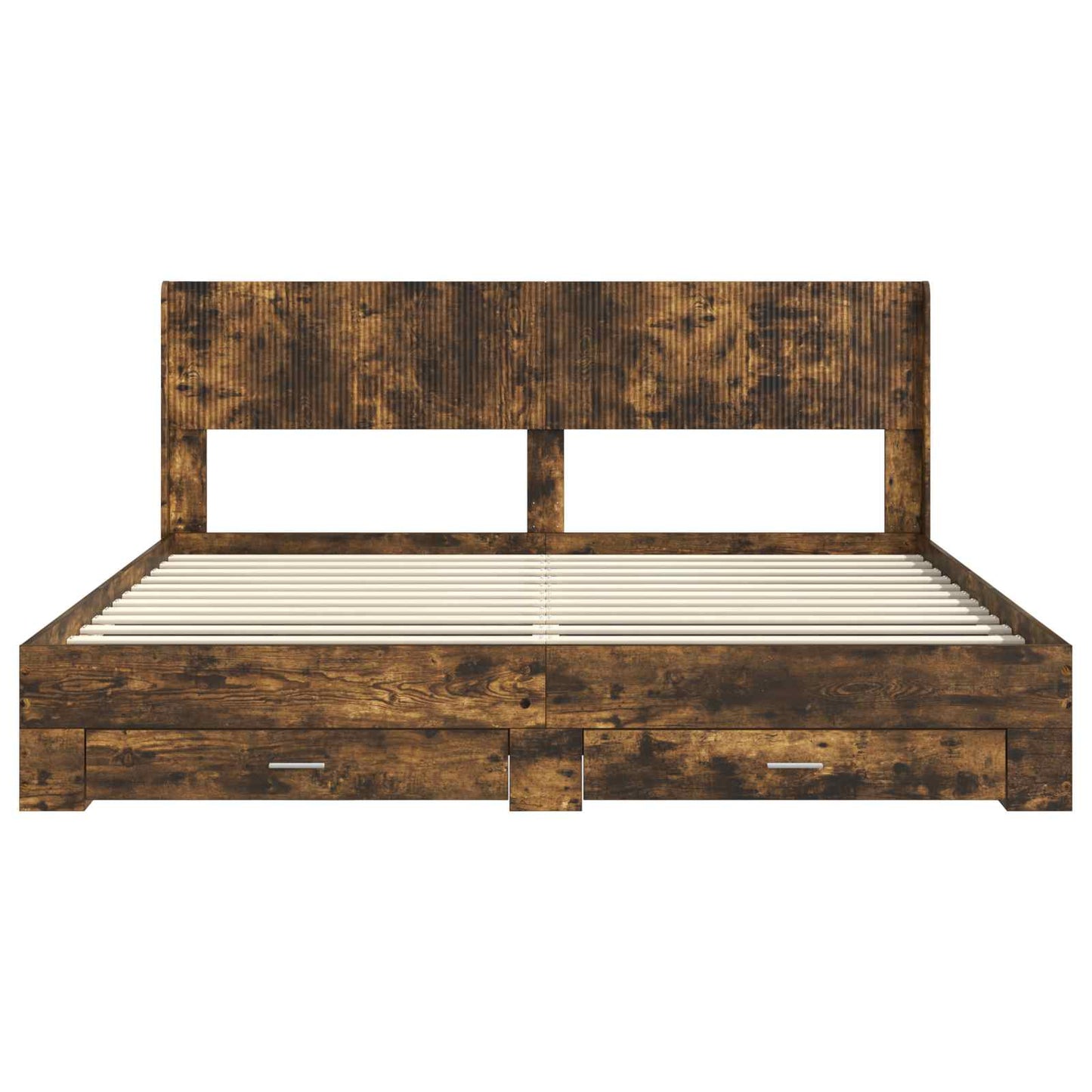 vidaXL Bed Frame with Storage and Headboard Smoked Oak Engineered Wood