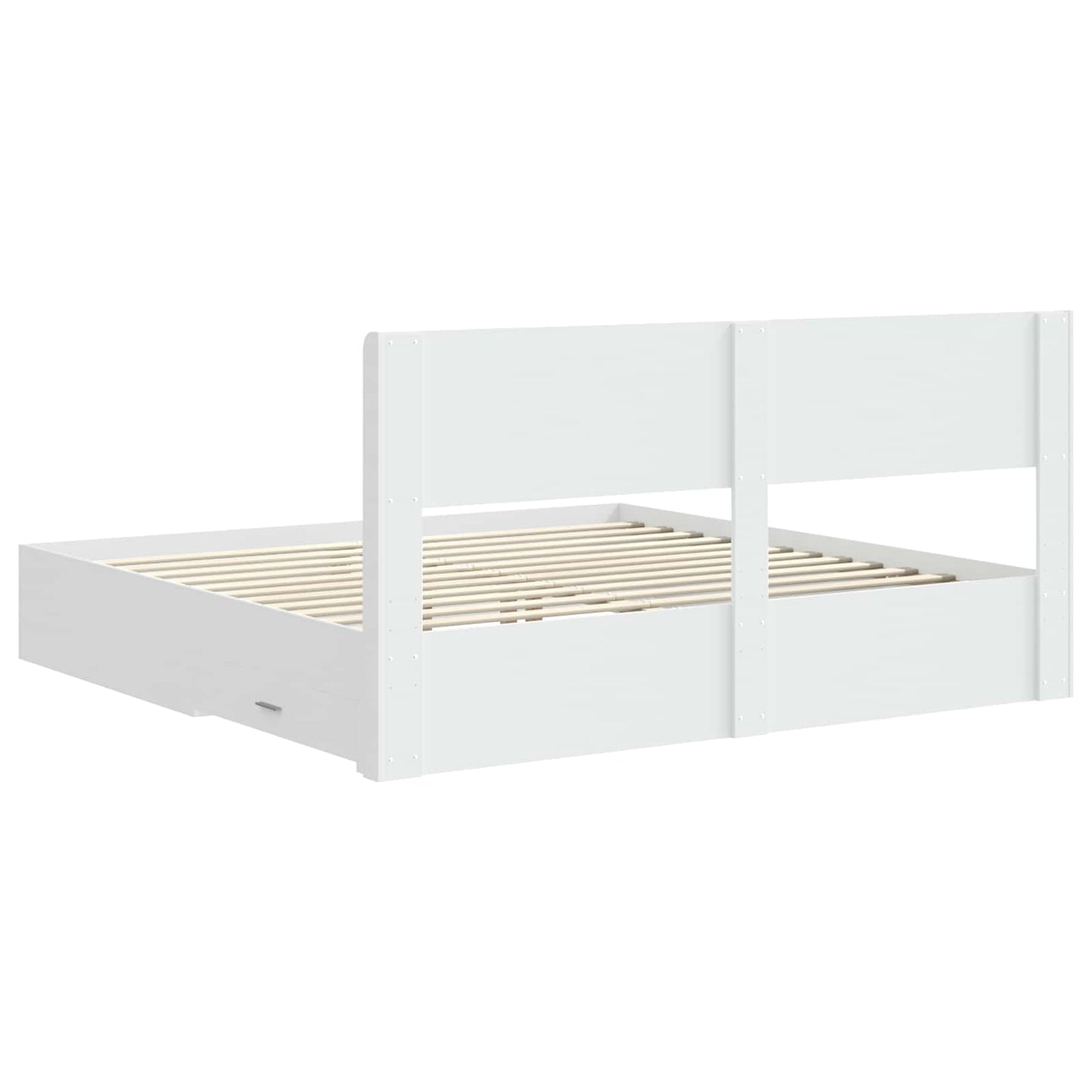vidaXL Bed Frame with Storage and Headboard White Engineered Wood