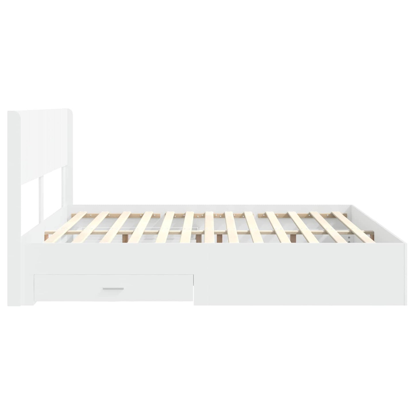 vidaXL Bed Frame with Storage and Headboard White Engineered Wood