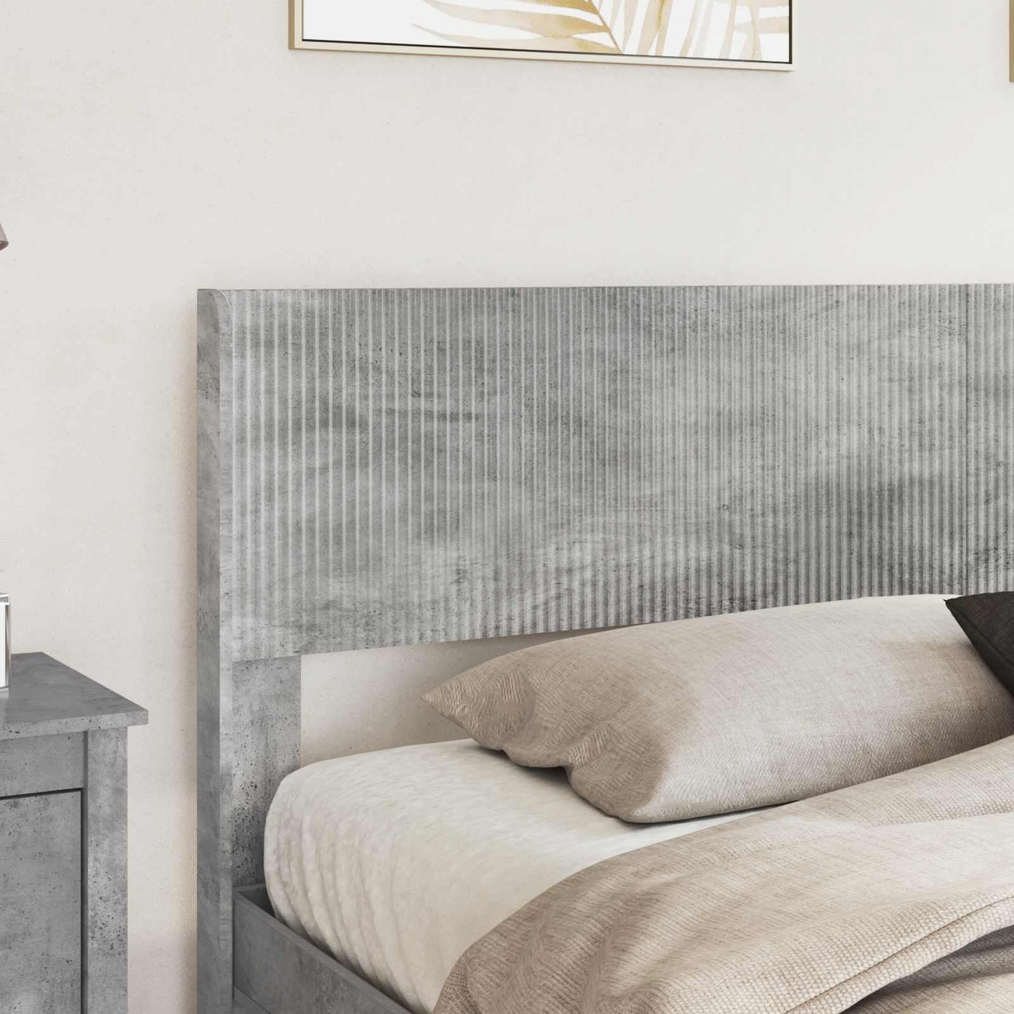 vidaXL Bed Frame with Storage and Headboard Concrete Grey 180 x 200 cm