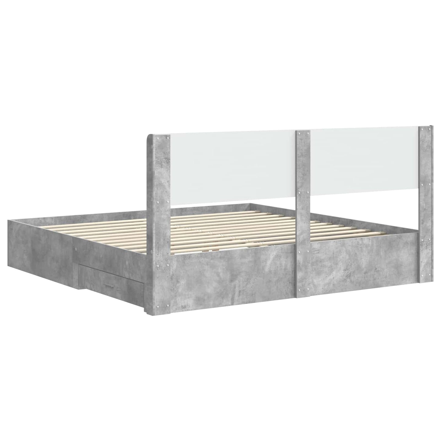 vidaXL Bed Frame with Storage and Headboard Concrete Grey 180 x 200 cm