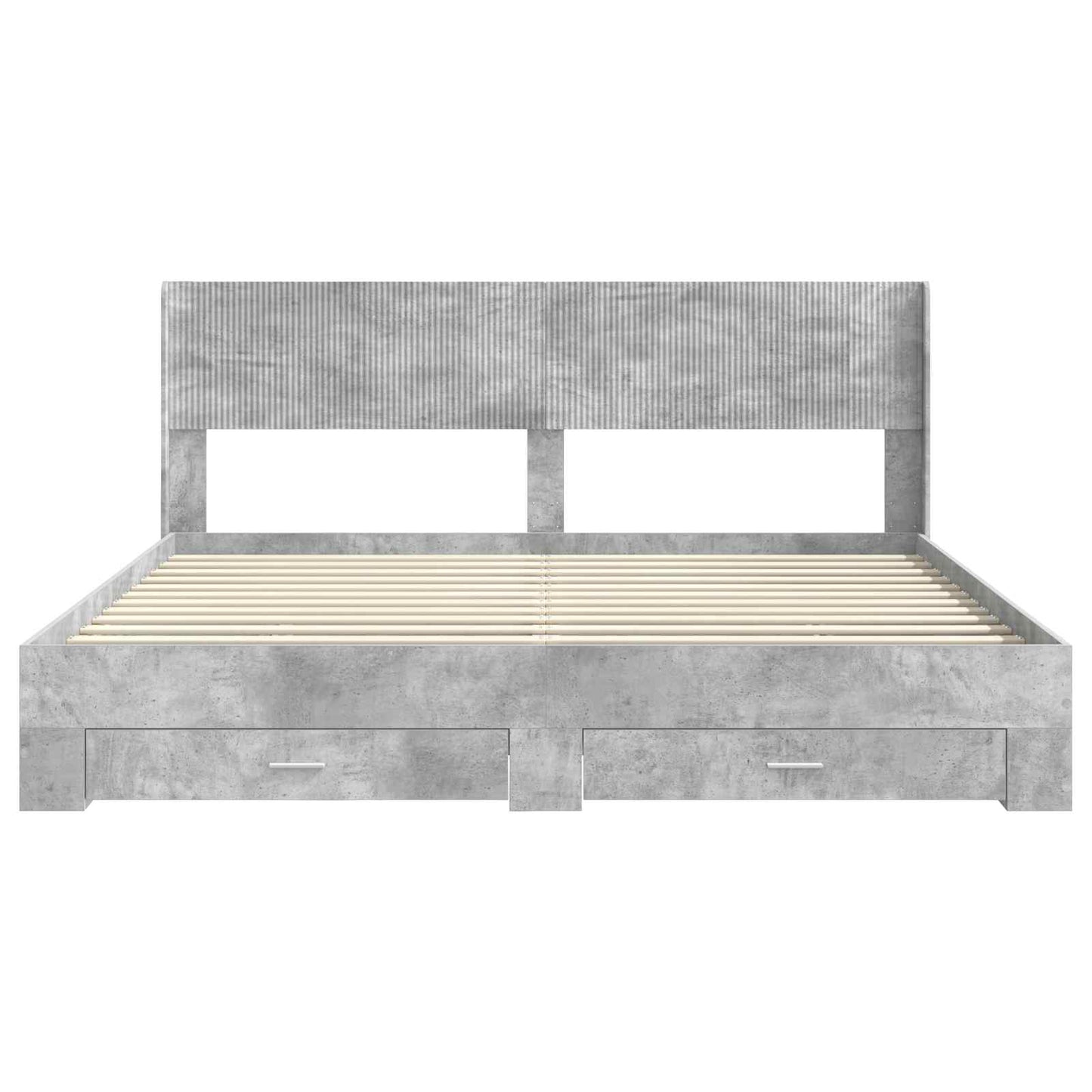 vidaXL Bed Frame with Storage and Headboard Concrete Grey 180 x 200 cm