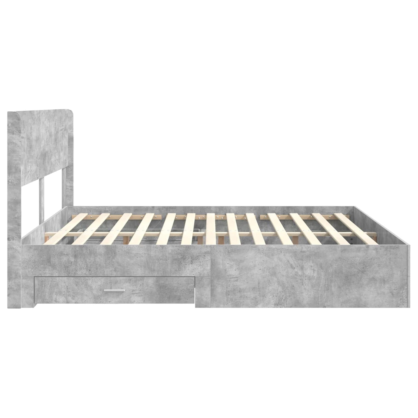 vidaXL Bed Frame with Storage and Headboard Concrete Grey 180 x 200 cm