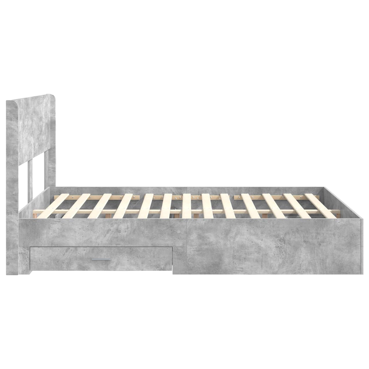 vidaXL Bed Frame with Storage and Headboard Concrete Grey