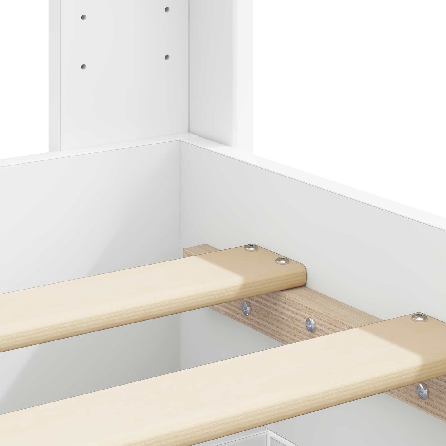 vidaXL Bed Frame with Storage and Headboard White Engineered Wood