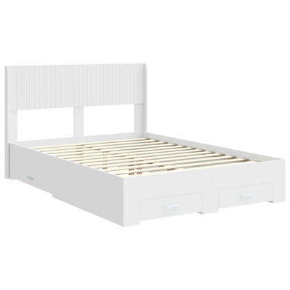 vidaXL Bed Frame with Storage and Headboard White Engineered Wood