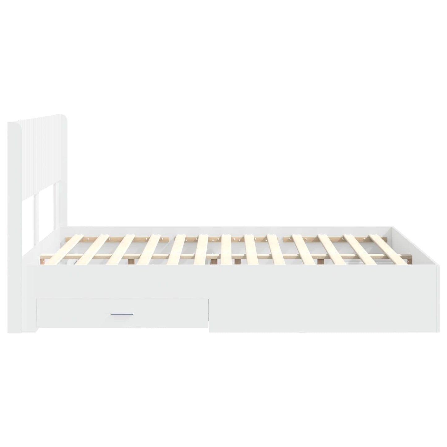 vidaXL Bed Frame with Storage and Headboard White Engineered Wood