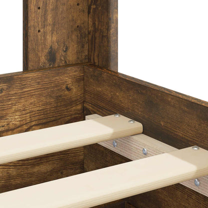 vidaXL Bed Frame with Storage and Headboard Smoked Oak 140 x 200 cm