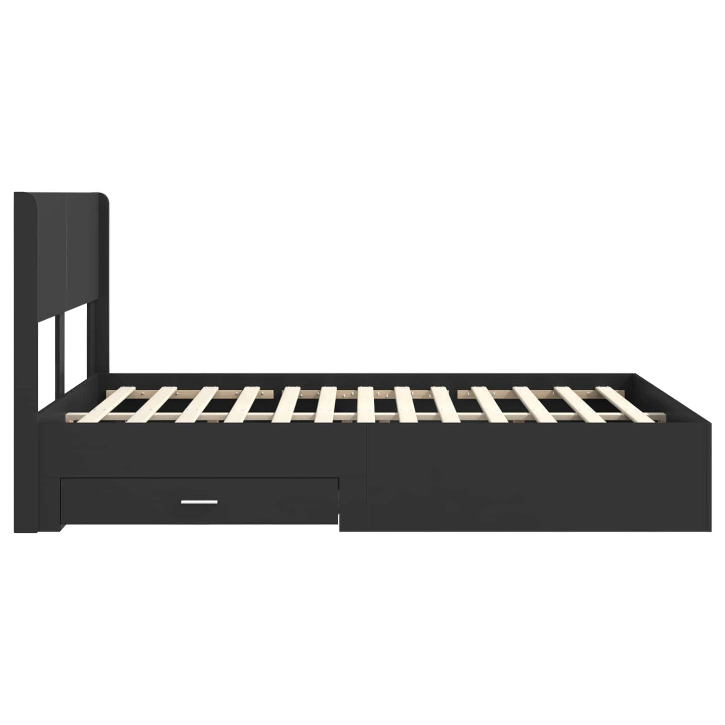 vidaXL Bed Frame with Storage and Headboard Black 135 x 190 cm