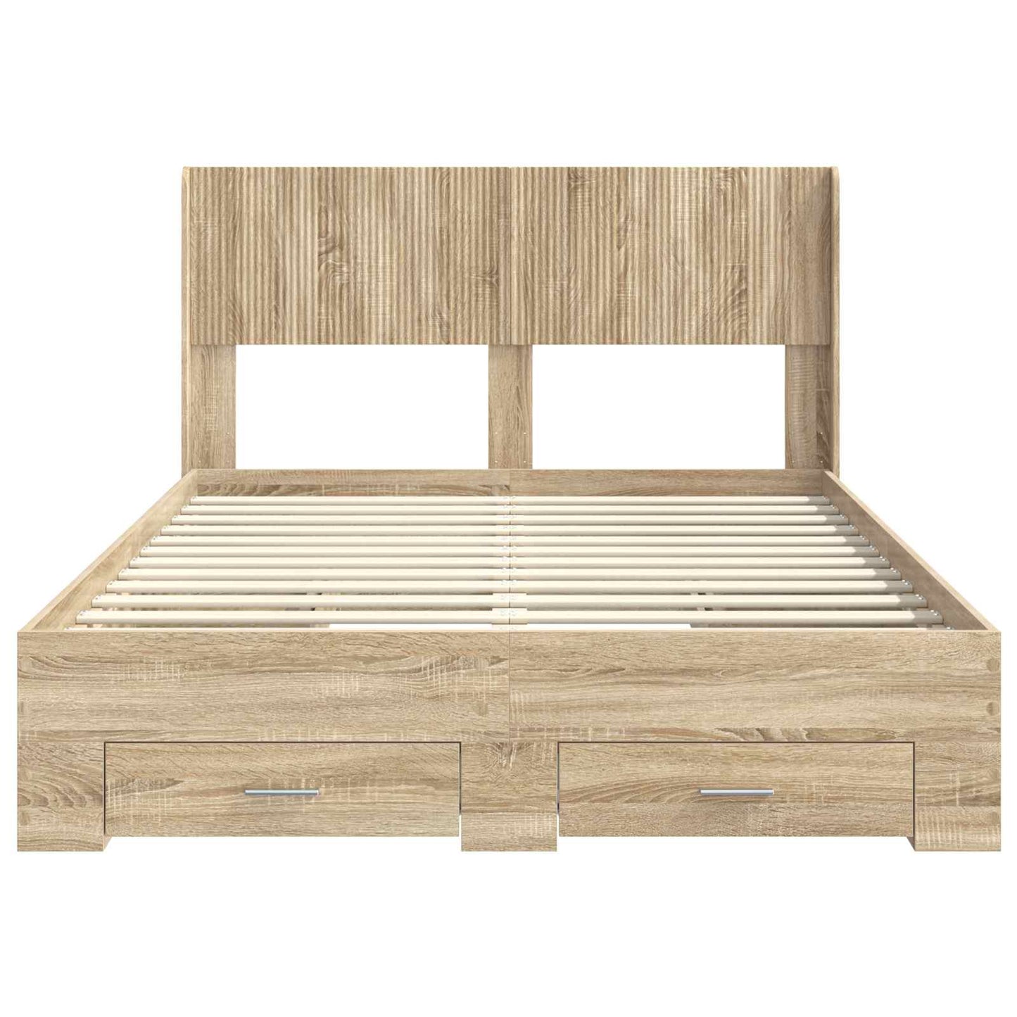vidaXL Bed Frame with Storage and Headboard Sonoma Oak Engineered Wood