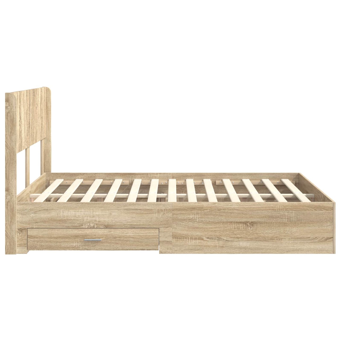 vidaXL Bed Frame with Storage and Headboard Sonoma Oak Engineered Wood
