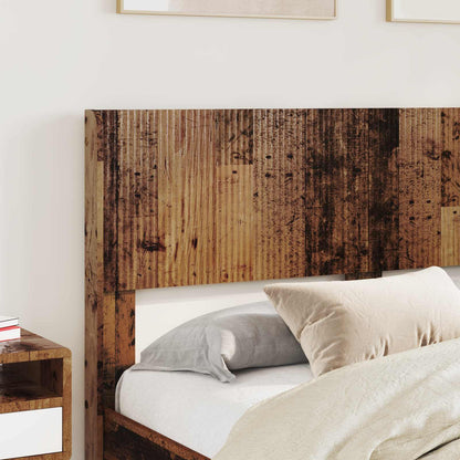 vidaXL Bed Frame with Storage and Headboard Old Wood 120 x 190 cm