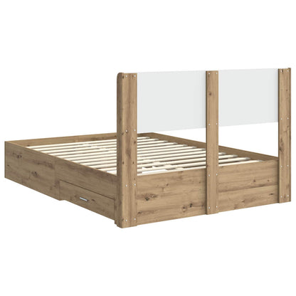 vidaXL Bed Frame with Storage and Headboard Artisan Oak 120 x 190 cm