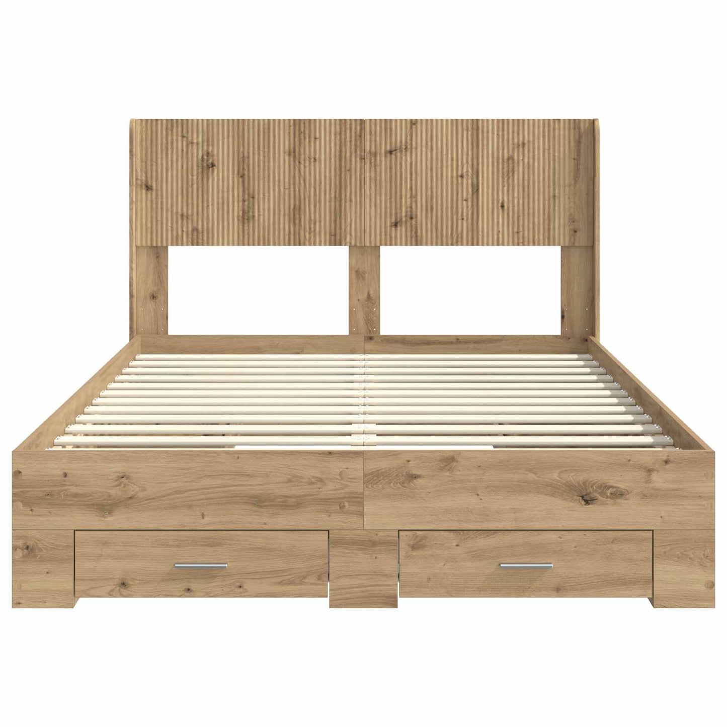 vidaXL Bed Frame with Storage and Headboard Artisan Oak 120 x 190 cm