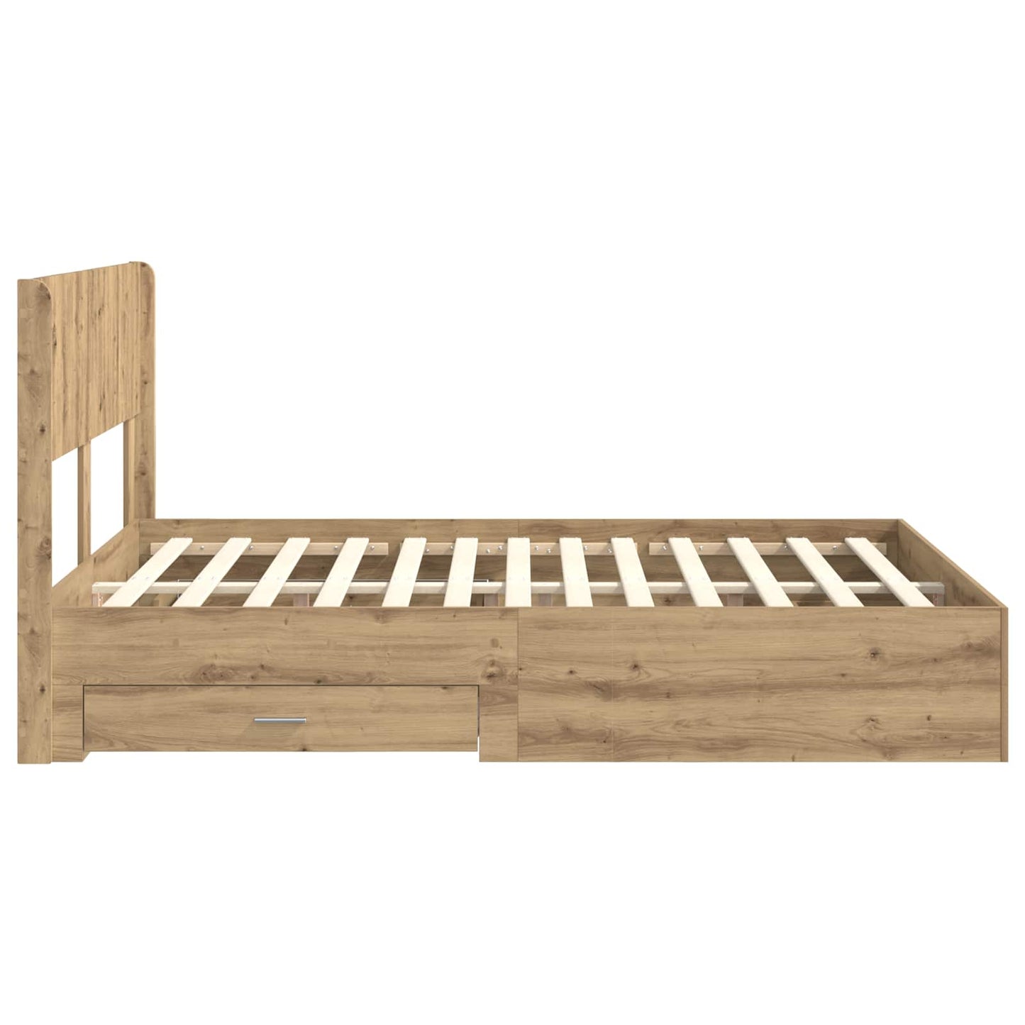 vidaXL Bed Frame with Storage and Headboard Artisan Oak 120 x 190 cm