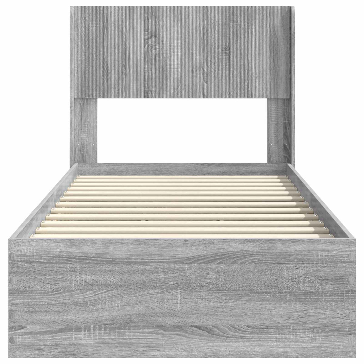 vidaXL Bed Frame with Storage and Headboard Grey Sonoma 100 x 200 cm