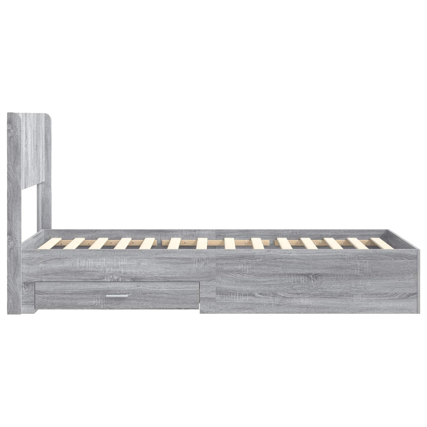 vidaXL Bed Frame with Storage and Headboard Grey Sonoma 100 x 200 cm