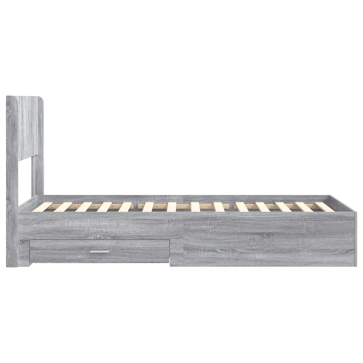vidaXL Bed Frame with Storage and Headboard Grey Sonoma 100 x 200 cm