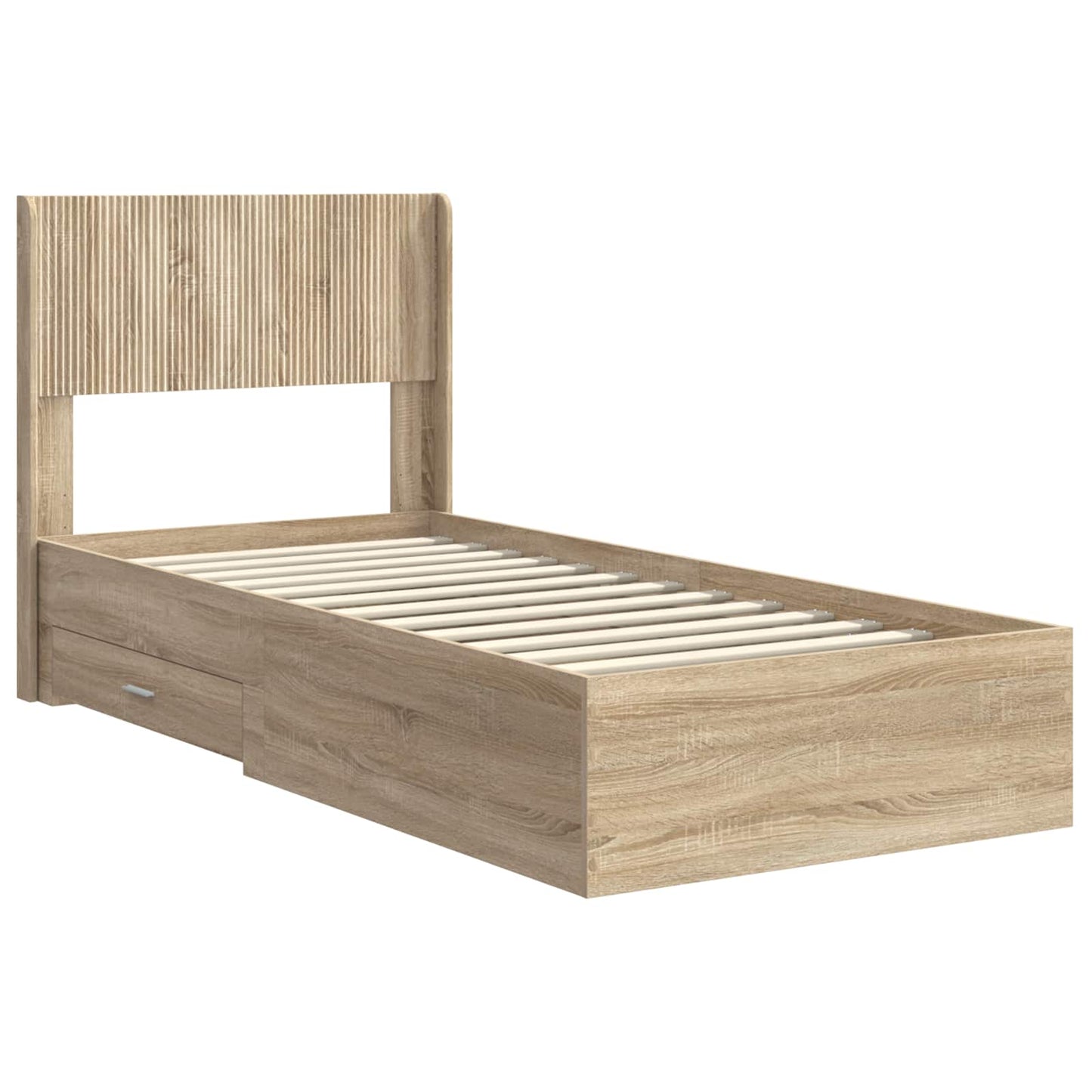 vidaXL Bed Frame with Storage and Headboard Sonoma Oak 90 x 200 cm