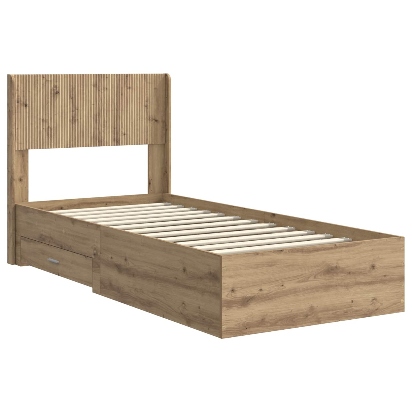 vidaXL Bed Frame with Storage and Headboard Artisan Oak 90 x 200 cm