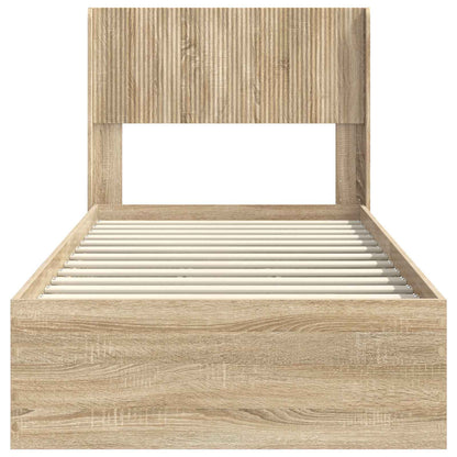 vidaXL Bed Frame with Storage and Headboard Sonoma Oak 90 x 190 cm