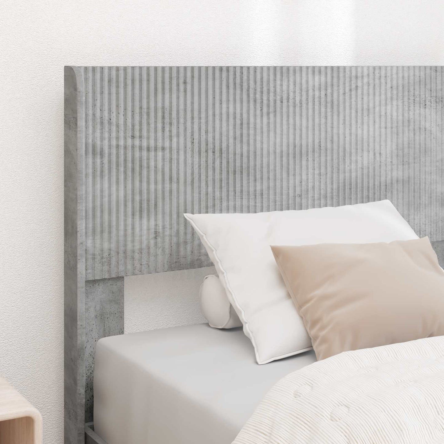 vidaXL Bed Frame with Storage and Headboard Concrete Grey 90 x 190 cm