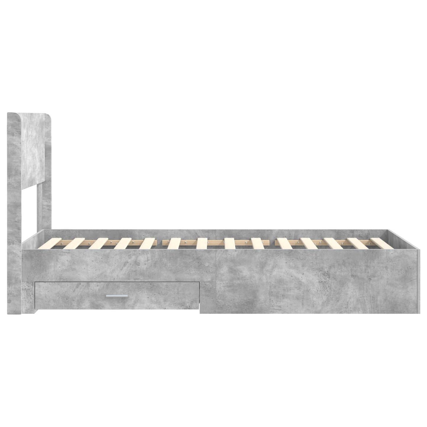 vidaXL Bed Frame with Storage and Headboard Concrete Grey 90 x 190 cm