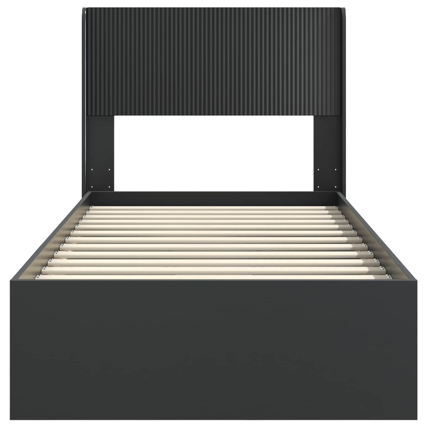 vidaXL Bed Frame with Storage and Headboard Black 75 x 190 cm