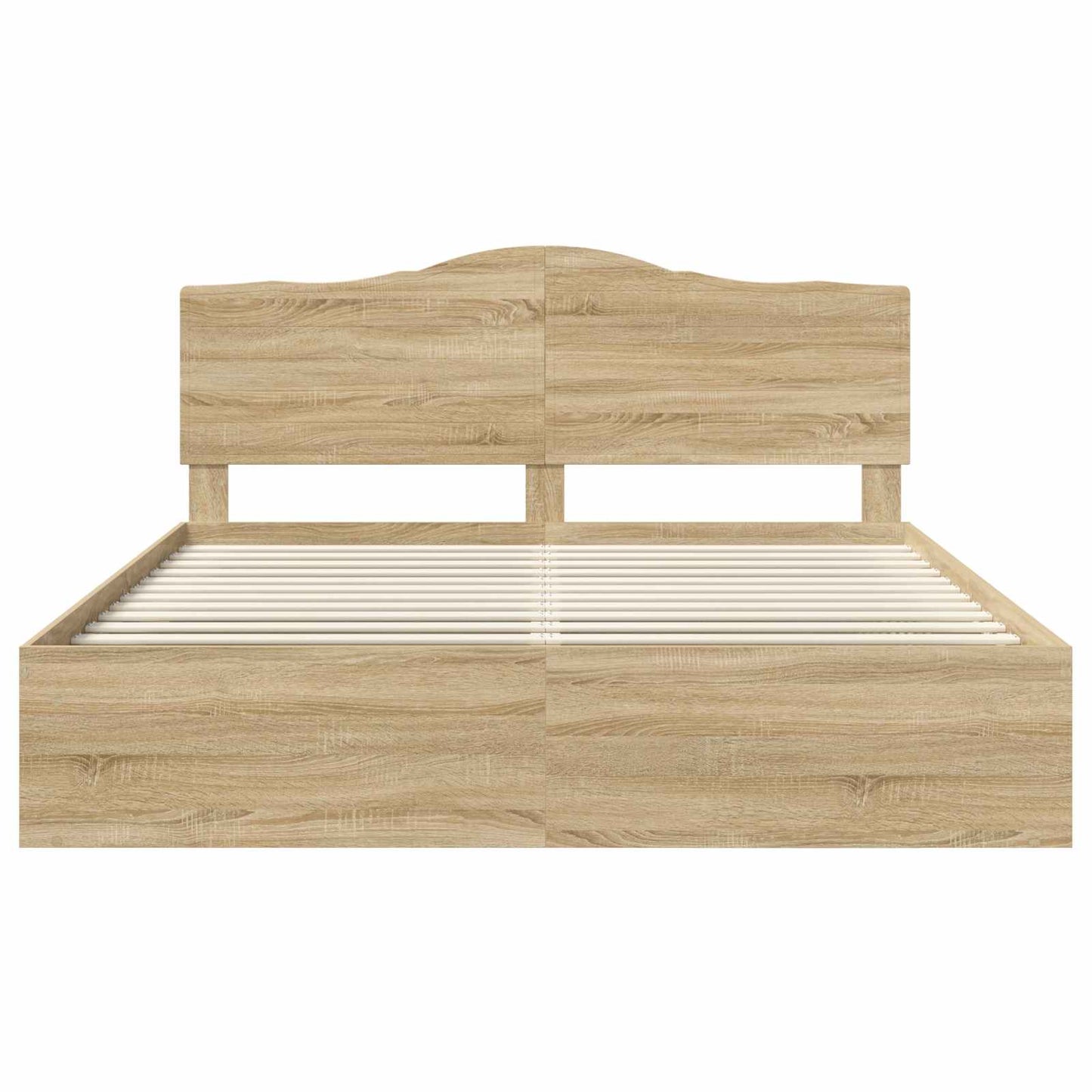 vidaXL Bed Frame with Headboard Sonoma 200 x 200 cm Solid Pine Wood