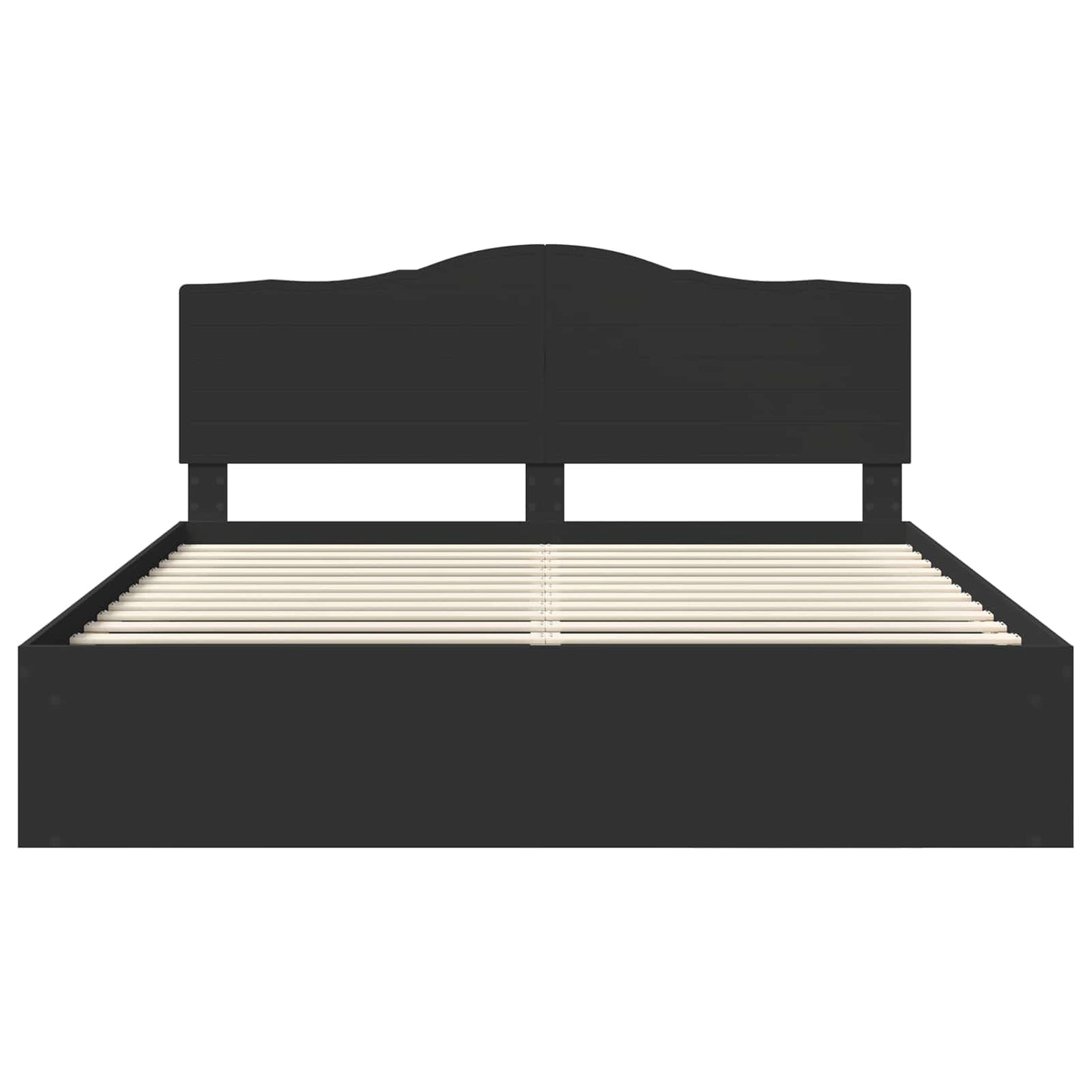 vidaXL Bed Frame with Headboard Black 180 x 200 cm Solid Pine Wood