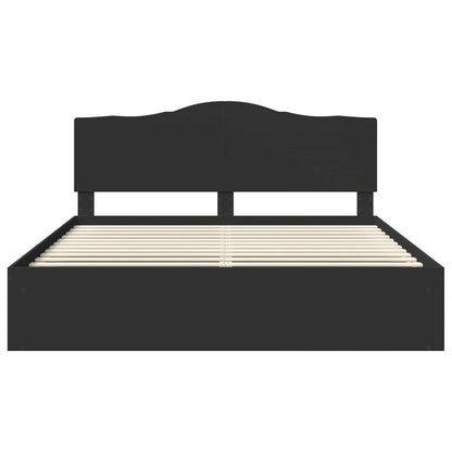 vidaXL Bed Frame with Headboard Black 180 x 200 cm Solid Pine Wood
