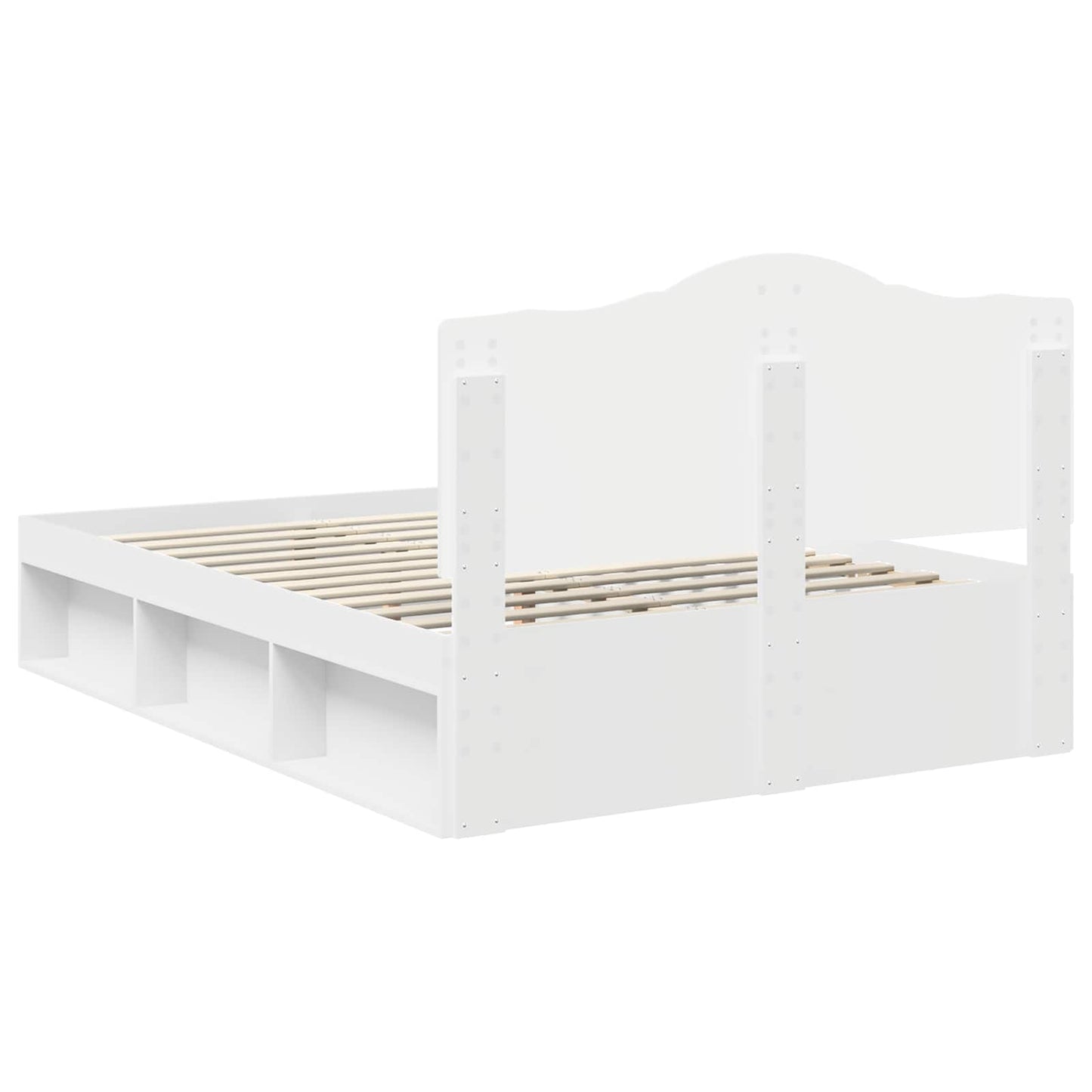 vidaXL Bed Frame with Headboard White 160 x 200 cm Solid Pine Wood