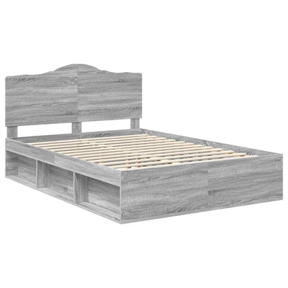 vidaXL Bed Frame Grey Sonoma 160 x 200 cm Solid Pine Wood